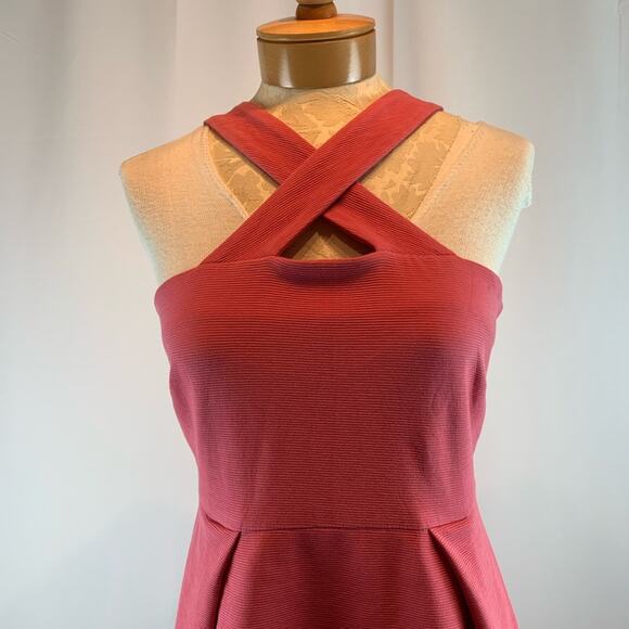 Banana Republic Sleeveless Corded Knit Dress Coral Size 12 P - Picture 3 of 5